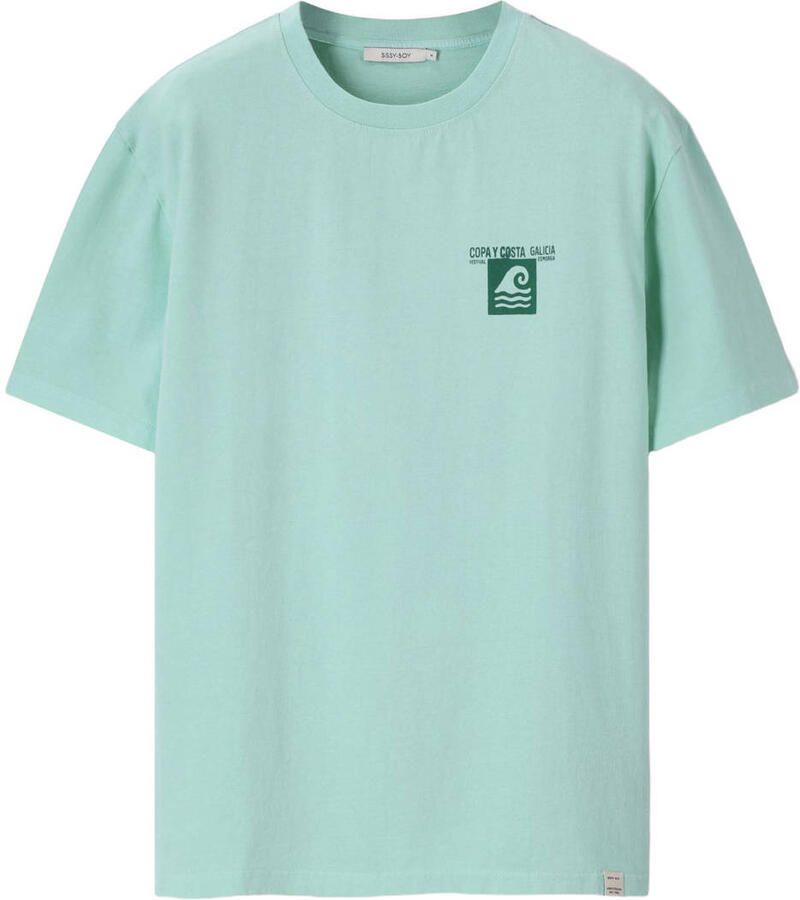 Sissy-Boy regular T-shirt met backprint groen - Foto 2