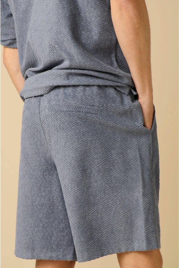 Sissy-Boy relaxed fit short met elastische boord en print donkerblauw - Foto 3