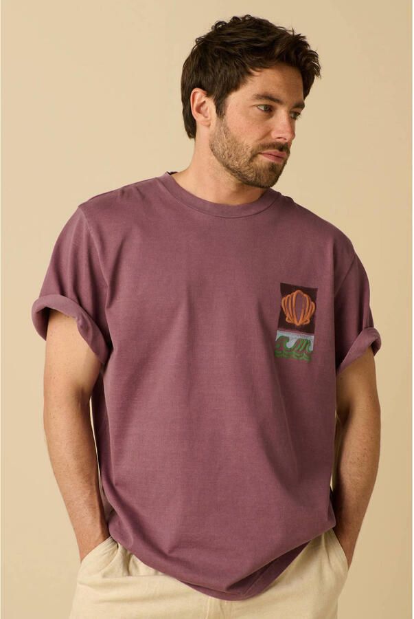 Sissy-Boy relaxed fit T-shirt met print donkerlila