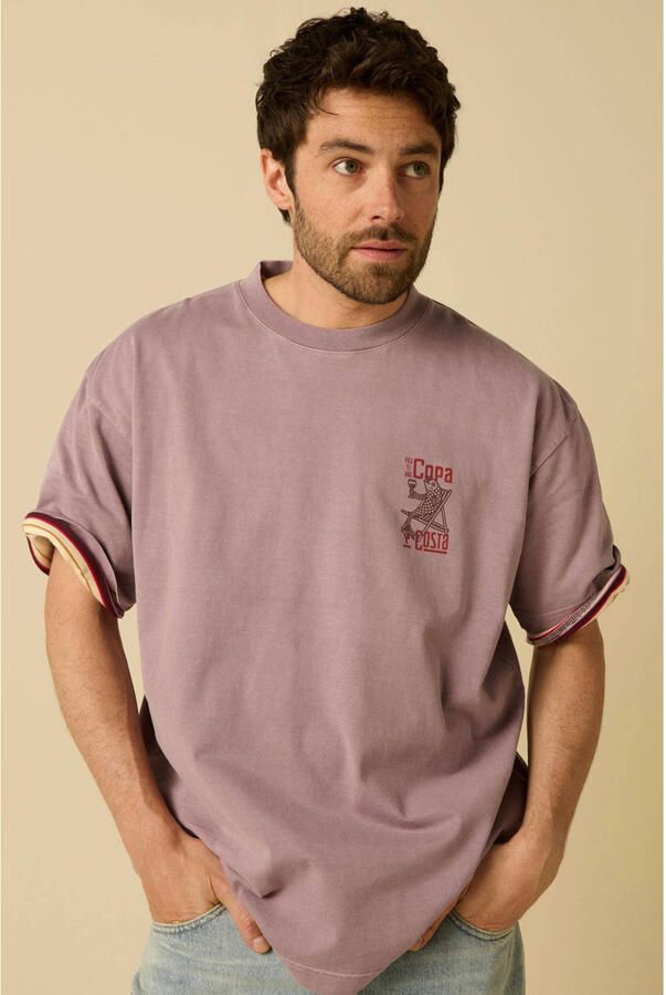 Sissy-Boy relaxed fit T-shirt met print paars