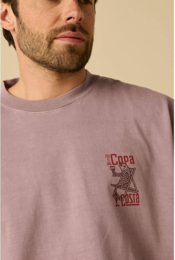 Sissy-Boy relaxed fit T-shirt met print paars - Foto 2