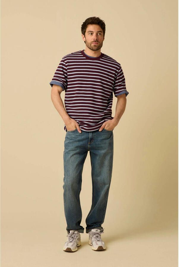 Sissy-Boy relaxed gestreept T-shirt donkerrood - Foto 2
