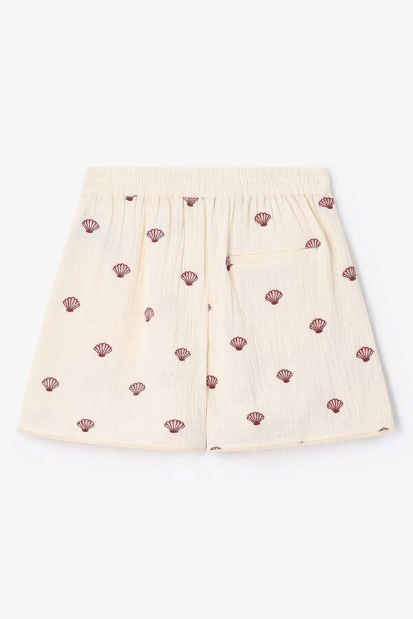 Sissy-Boy straight leg korte broek met borduursels en print lichtgeel - Foto 2