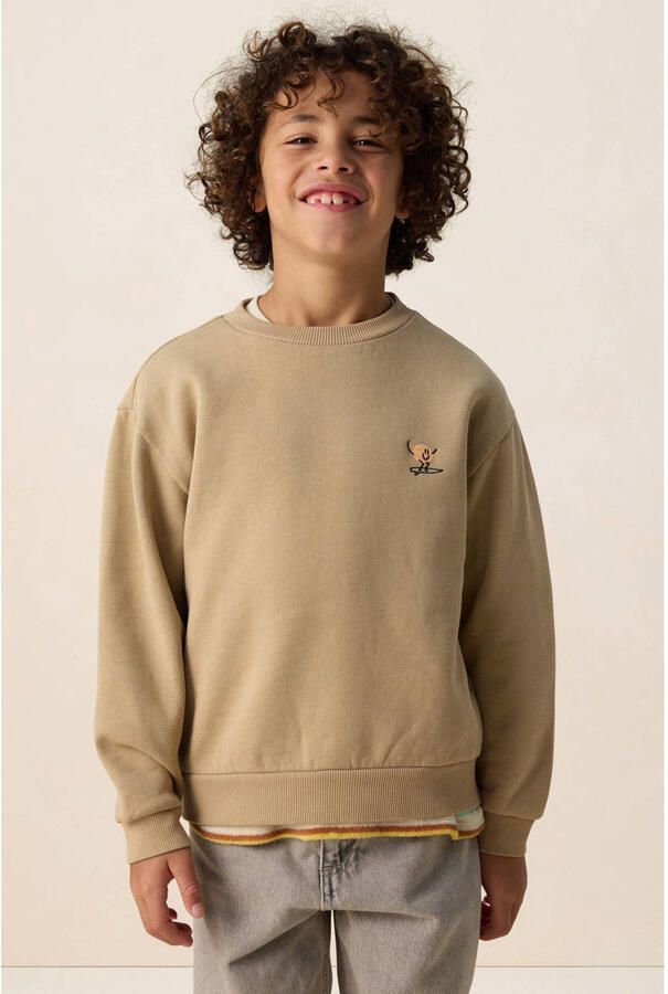 Sissy-Boy sweater met backprint lichtbruin