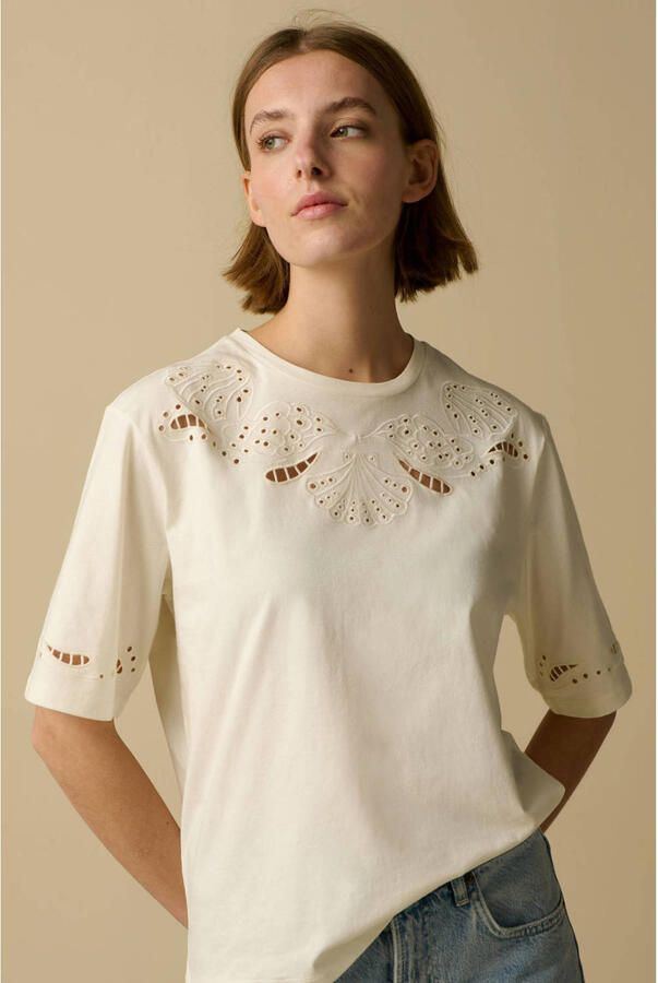 Sissy-Boy T-shirt ecru broderie
