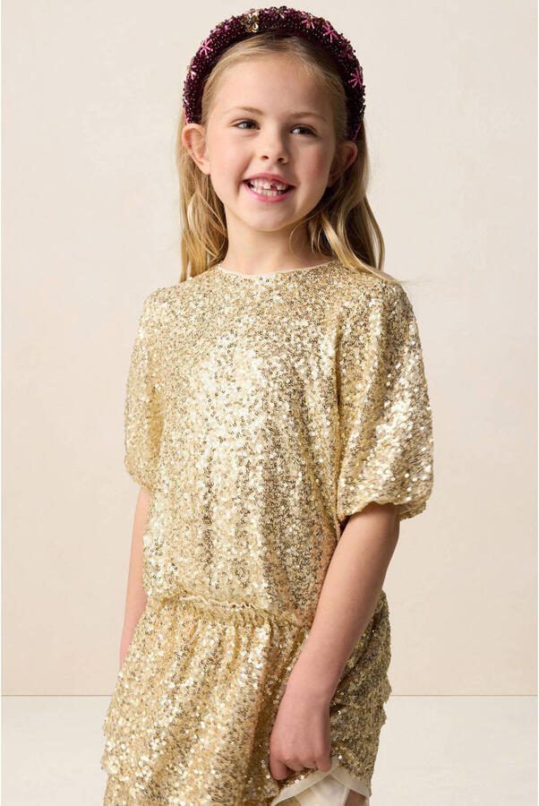 Sissy-Boy T-shirt goud met pailletten
