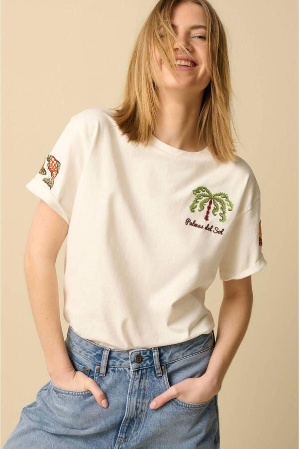 Sissy-Boy T-shirt met borduursels wit