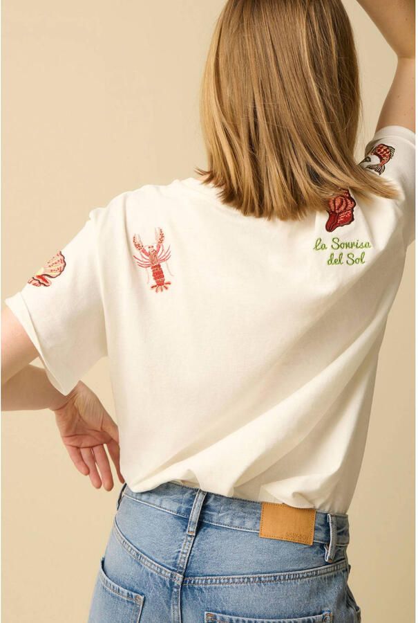Sissy-Boy T-shirt met borduursels wit - Foto 2
