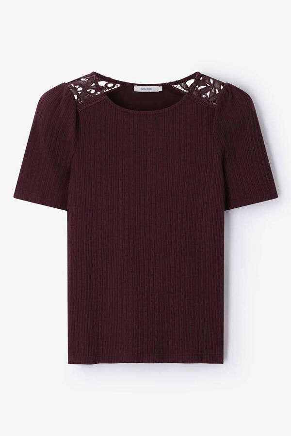 Sissy-Boy T-shirt met crochet donkerrood - Foto 2