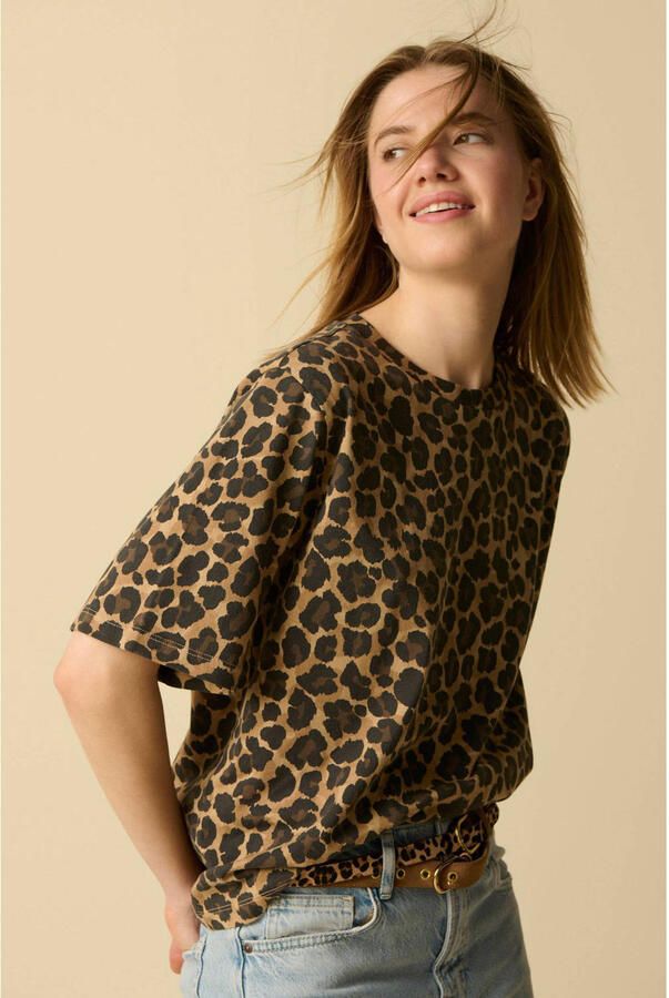 Sissy-Boy T-shirt met panterprint zwart