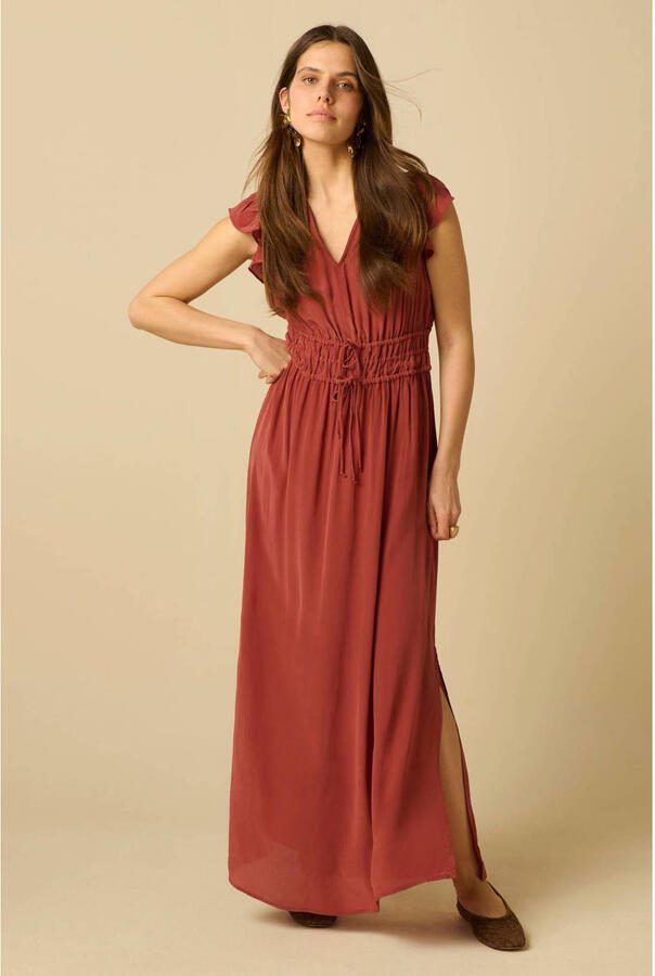 Sissy-Boy viscose maxi jurk donkerrood