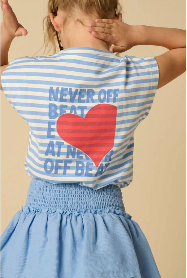 Sissy-Boy wafel korte a-lijn rok met ruches blauw