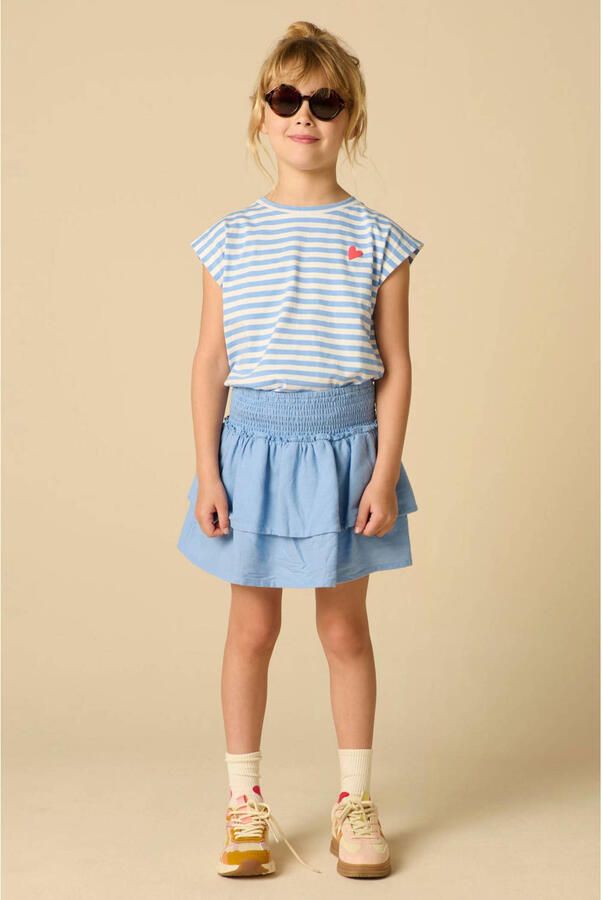 Sissy-Boy wafel korte a-lijn rok met ruches blauw - Foto 2