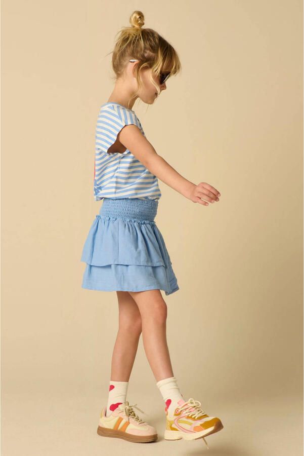 Sissy-Boy wafel korte a-lijn rok met ruches blauw - Foto 3