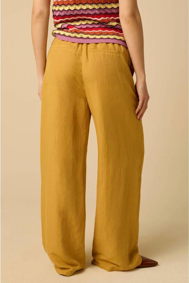 Sissy-Boy wide leg fit regular waist broek geel - Foto 3