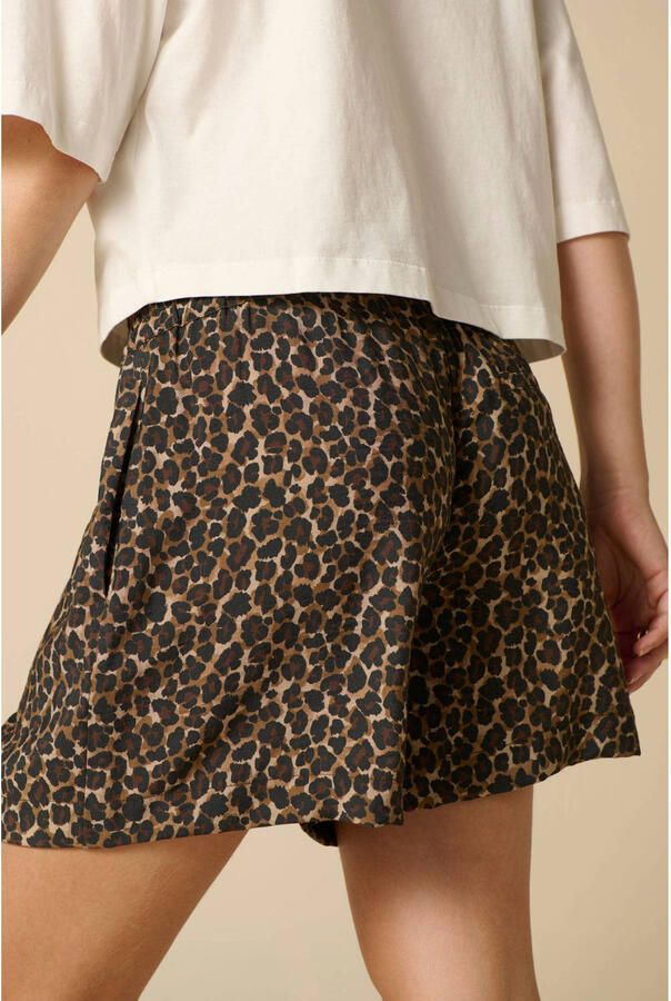 Sissy-Boy wide leg fit short met panterprint bruin - Foto 2