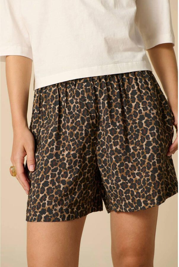 Sissy-Boy wide leg fit short met panterprint bruin - Foto 3