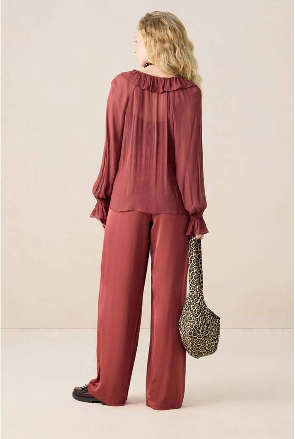 Sissy-Boy wide leg high waist broek donkerrood - Foto 2