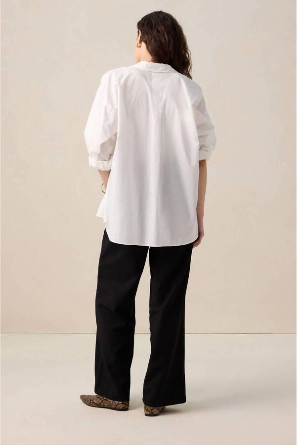 Sissy-Boy wide leg high waist broek met linnen zwart - Foto 2