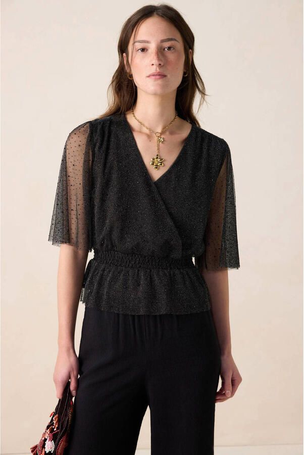 Sissy-Boy Wide leg high waist casual broek zwart