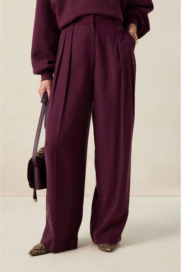 Sissy-Boy wide leg high waist pantalon donkerrood