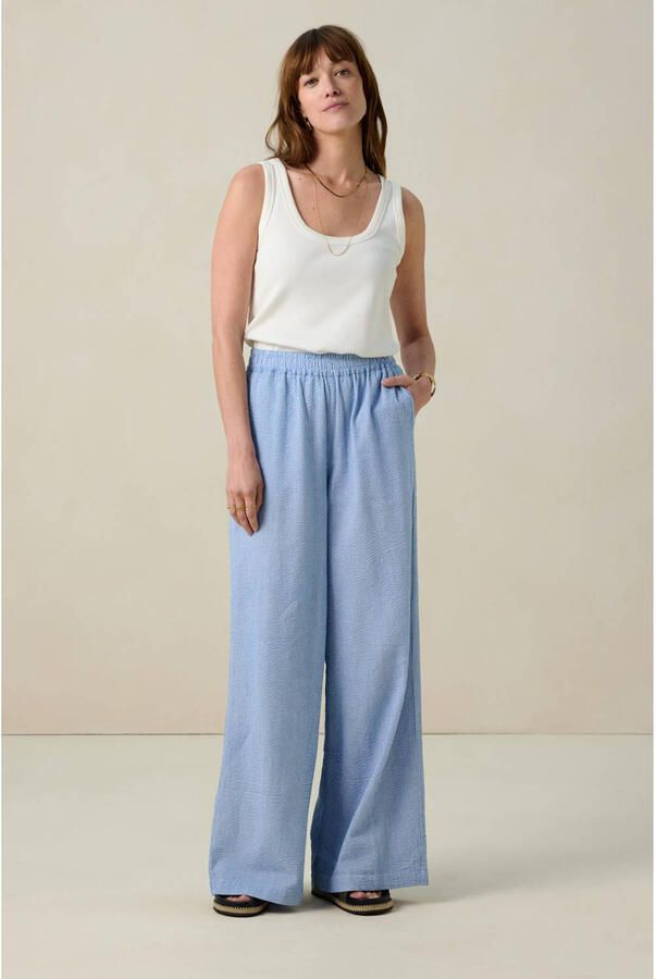 Sissy-Boy wide leg regular waist broek lichtblauw