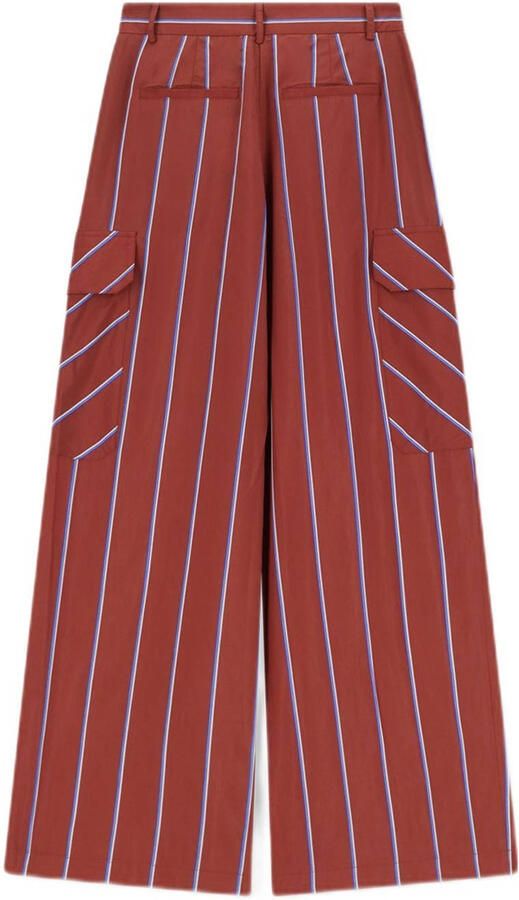 Sissy-Boy wide leg regular waist cargo broek roodbruin - Foto 3