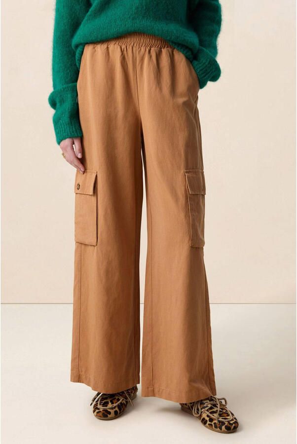 Sissy-Boy wide leg regular waist cargobroek bruin