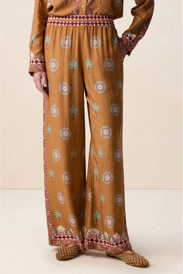 Sissy-Boy wide leg regular waist casual broek bruin