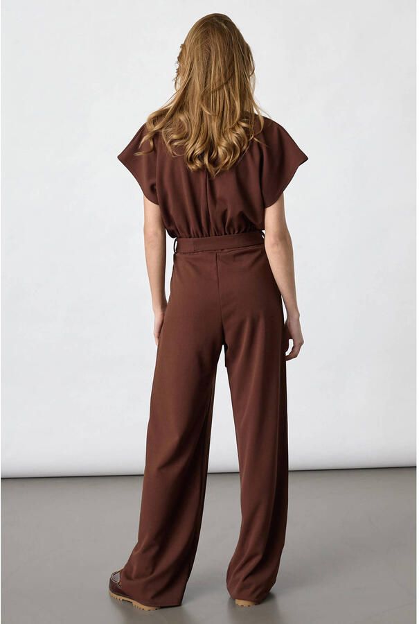 SisterS Point A-lijn jumpsuit met ceintuur bruin - Foto 2