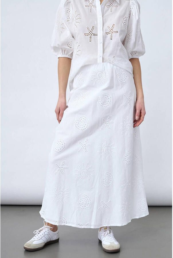 SisterS Point A-lijn rok broderie wit