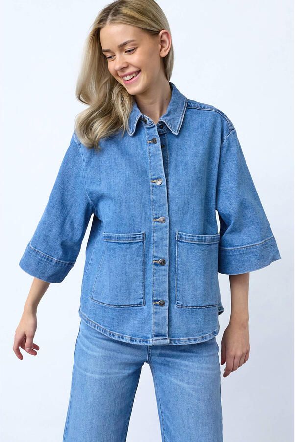SisterS Point blouse medium blue denim