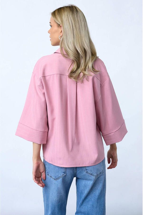 SisterS Point blouse met krijtstreep roze - Foto 3