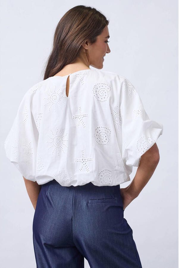 SisterS Point blousetop broderie wit - Foto 3
