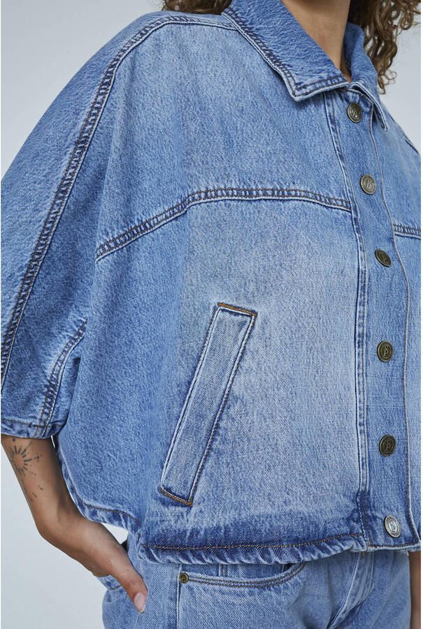 SisterS Point denim spijkerjas medium blue denim - Foto 3