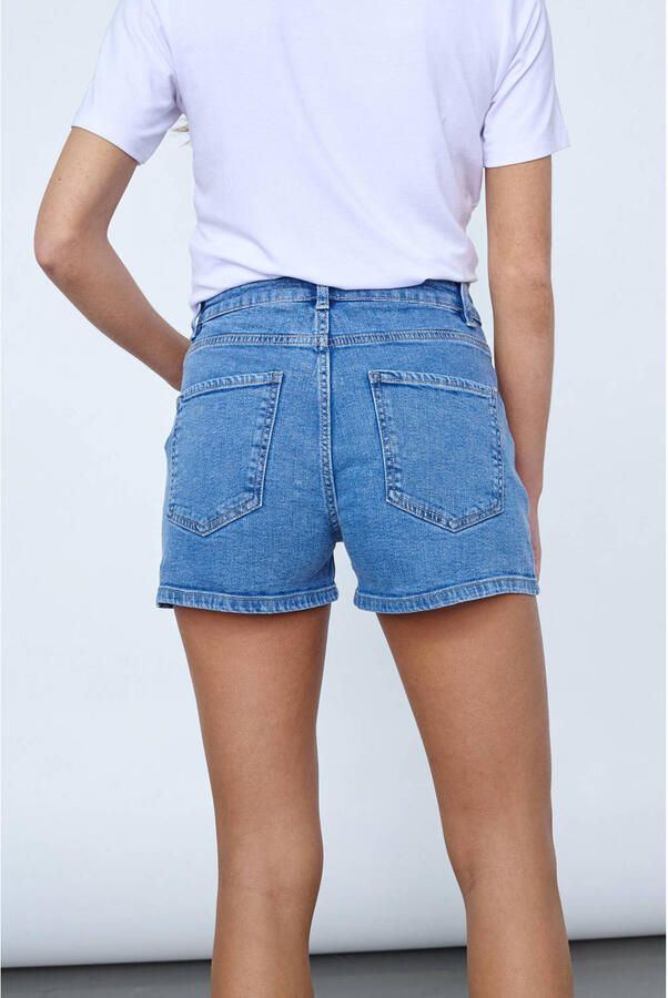 SisterS Point denim wide leg broek mediumblauw - Foto 3