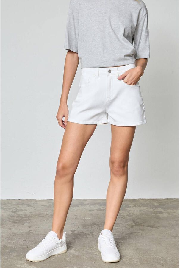 SisterS Point denim wide leg high waist broek wit