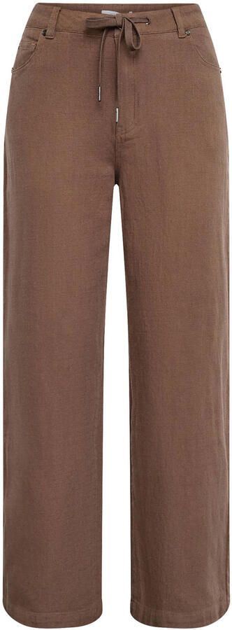 SisterS Point denim wide leg regular waist broek bruin - Foto 2