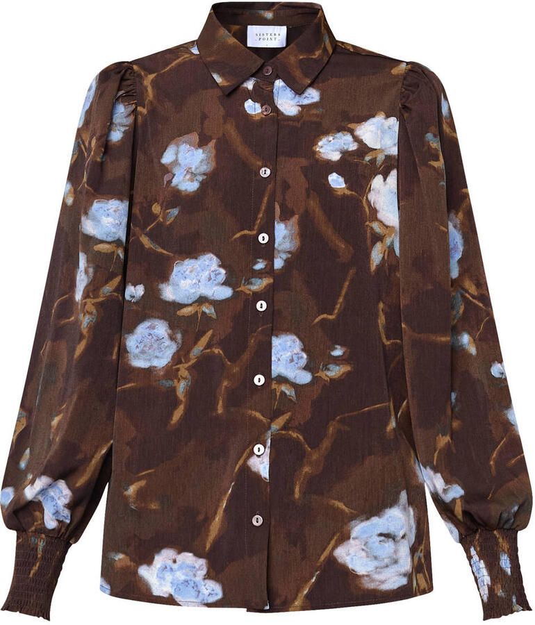 SisterS Point gebloemde blouse bruin