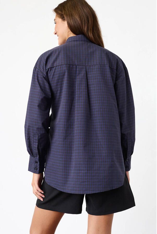 SisterS Point geruite blouse met ceintuur blauw - Foto 2