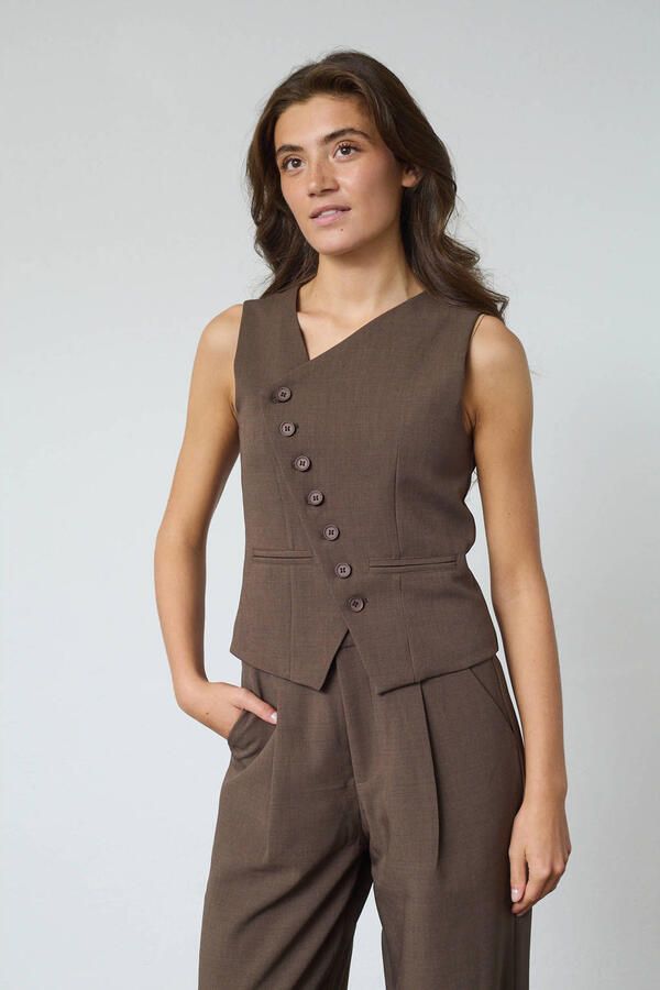 SisterS Point gilet donkerbruin