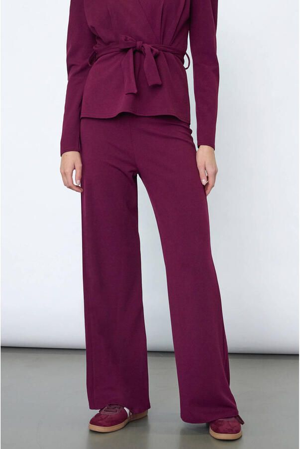 SisterS Point high waist wide leg palazzo broek aubergine