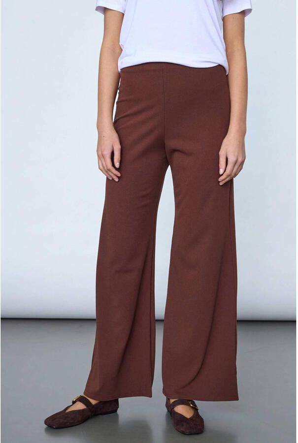 SisterS Point high waist wide leg palazzo broek bruin
