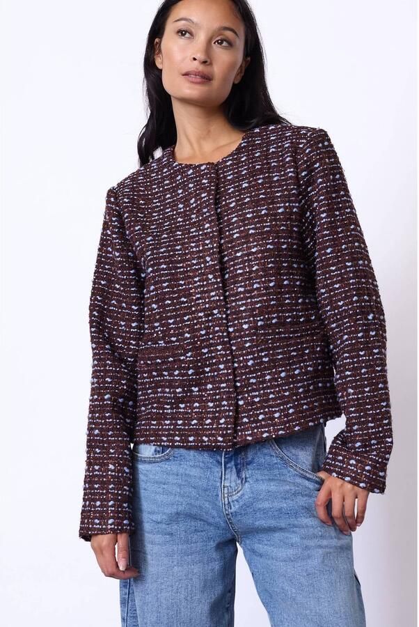SisterS Point jas met print bruin