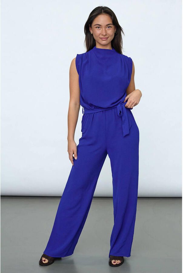 SisterS Point jumpsuit met cut-out blauw