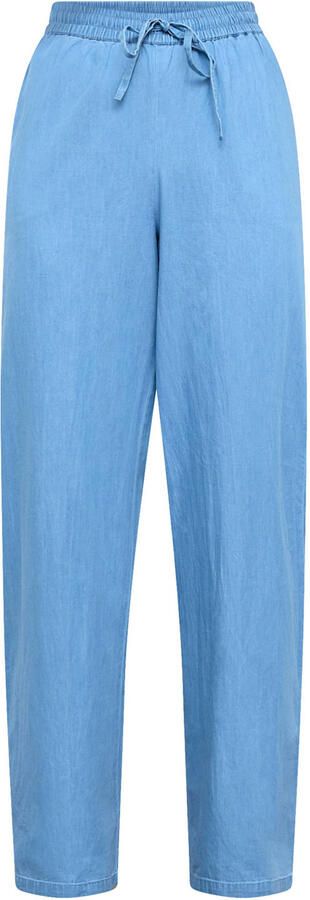 SisterS Point katoenen straight regular waist broek lichtblauw denim - Foto 2