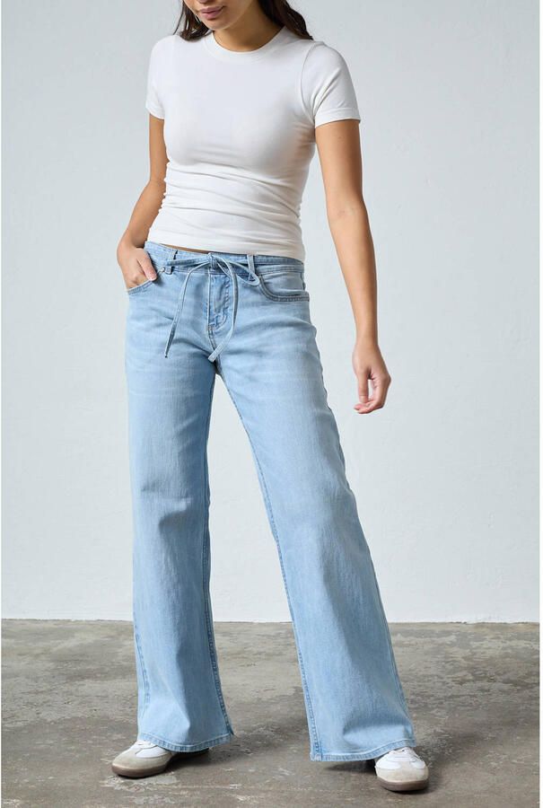 SisterS Point low waist wide leg jeans light blue denim