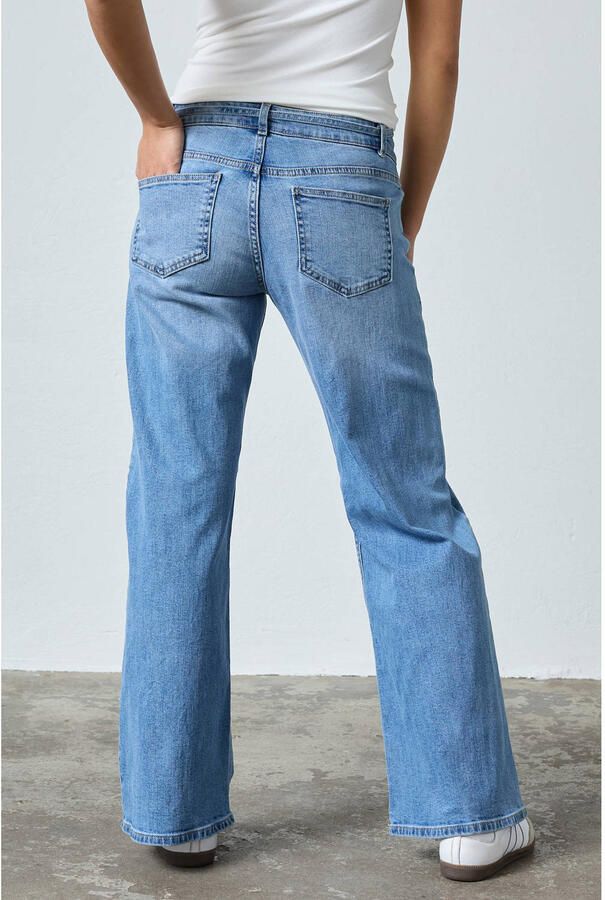 SisterS Point low waist wide leg jeans medium blue denim - Foto 2