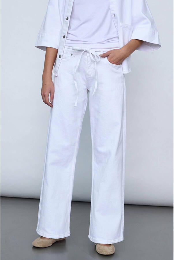 SisterS Point low waist wide leg jeans wit