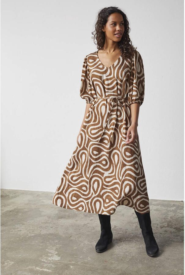 SisterS Point midi jurk bruin
